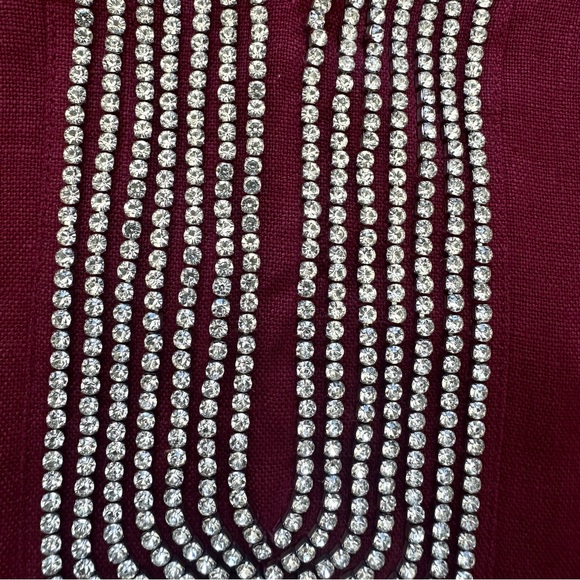 NEW!!! Tory Burch women linen top with crystals size 2 - Picture 7 of 11